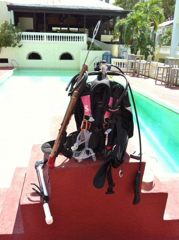 Scuba gear for lionfish hunting course