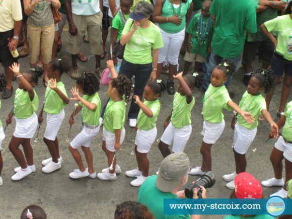 St Croix's Irish celebration adorable junior majorettes