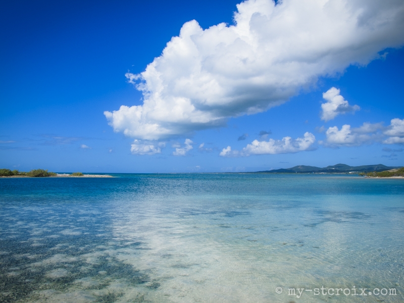 View of St Croix from Shell Island