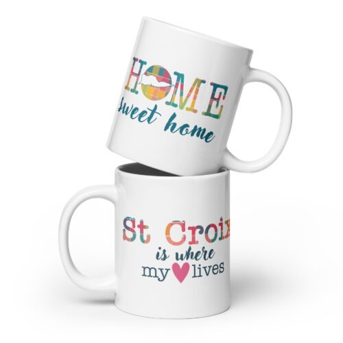 Home Sweet St Croix is where my heart lives | White 20oz glossy mug