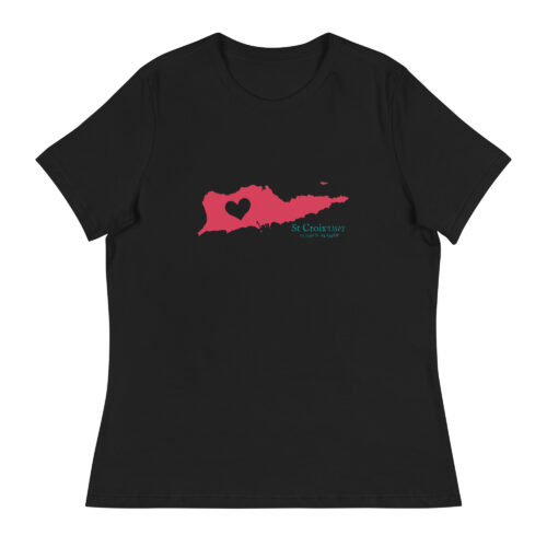 St Croix Island Heart cut out Women's Relaxed T-Shirt (multiple color options)